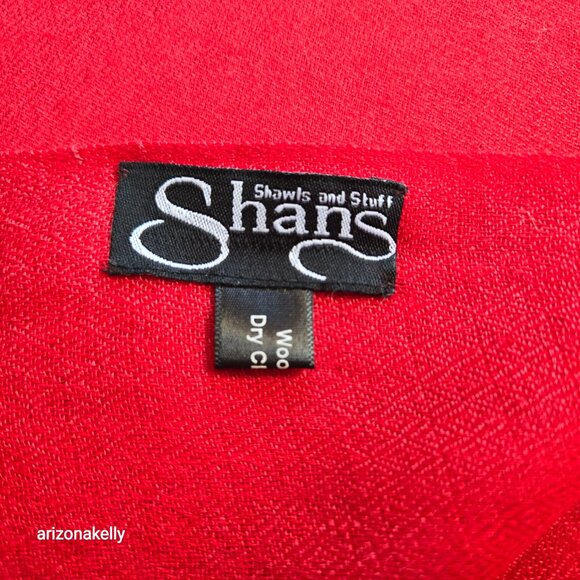 Shan's Lightweight Wool Scarf Shawl Wrap Red - Picture 9 of 13